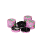 Preview: 1 Super Heroes Grinder4-teilig Metall pink 3 Motive Ø 5cm