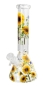 Preview: Glas Kolbenbong ICE Percolator GLOW IN THE DARK Sonnenblumen 26cm ø 45mm