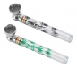 Preview: 1 Champ High Glaspfeife mit Metallkopf 95mm "Cosmos & Leaf" sortiert