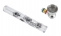 Preview: 1 Champ High Glaspfeife mit Metallkopf 95mm "Cosmos & Leaf" sortiert