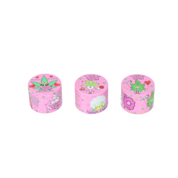 1 Super Heroes Grinder4-teilig Metall pink 3 Motive Ø 5cm