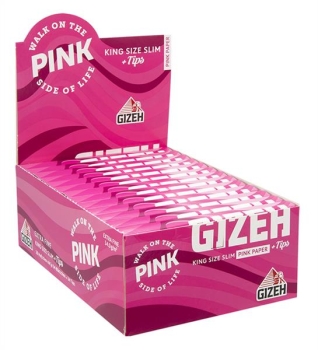 Gizeh ALL PINK King Size Slim Papier + Tips  Zigarettenpapier Blättchen Papers