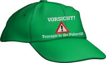 Caps FUN VORSICHT TEENAGER IN DER PUBERTÄT Sprüche Base Cap bestickt Basecap