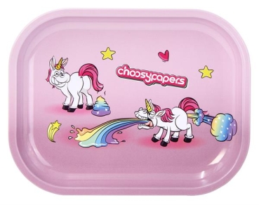 Drehtablett Metall Rolling Tray Tablett Mini choosypapers - Unicorn 18x14x2cm