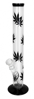 Glas Bong Multi Leaf Black 42cm