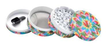 1 Metall Grinder/Polinator "Colourful Leaves" 4-part, ø 60mm