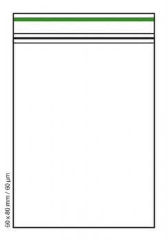 100 Tütchen GREEN LINE 60µm 60x80mm Druckverschluss Beutel Zip Bags Polybeutel