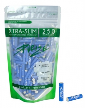 PURIZE Aktivkohlefilter XTRA Slim BLUE ø 5,9mm 250er Packung