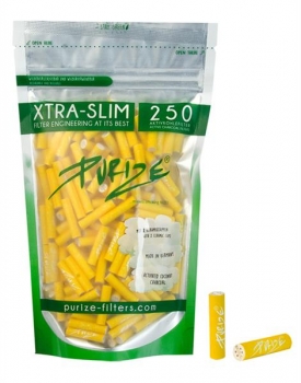 PURIZE Aktivkohlefilter XTRA Slim YELLOW ø 5,9mm 250er Packung