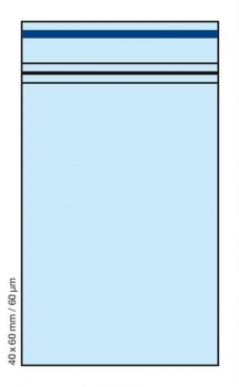 100 Tütchen BLUE 60µm 40x60mm Druckverschluss Beutel Zip Bags Polybeutel