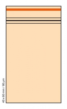 100 Tütchen ORANGE 60µm 40x60mm Druckverschluss Beutel Zip Bags Polybeutel