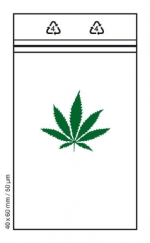 100 Tütchen HEMP 40x60mm Druckverschluss Beutel Zip Bags Polybeutel