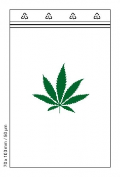 100 Tütchen HEMP 60x80mm Druckverschluss Beutel Zip Bags Polybeutel