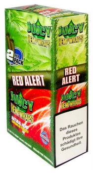 Juicy Hemp Wraps 50 (25x2) BOX Red Alert: (Strawberry/Erdbeer Geschmack)