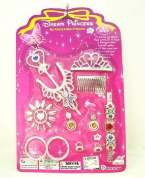 Schmuck Mädchen 12-teilig Ohrringe Armband Zauberstab Karneval Prinzessin