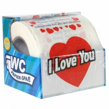 Toilettenpapier witzig, I LOVE YOU! WC Klopapier Sprüche FUN Liebe