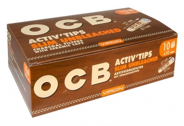 OCB Activ Tips Slim Unbleached Aktivkohlefilter ø7mm