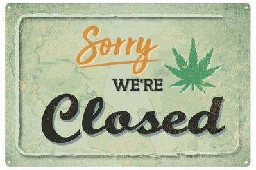 Blechschild We‘re Closed retro