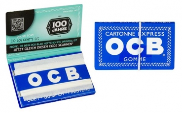 Zigarettenpapier OCB Blau kurz, Gummizug (Doppel)