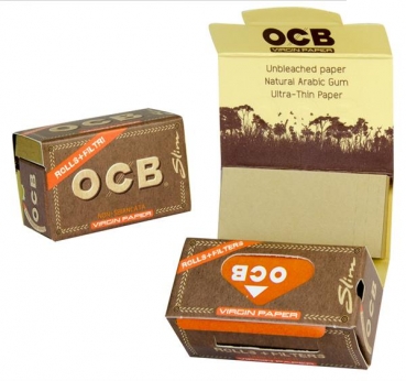 OCB OCB Unbleached Slim Rolls + Filter Blättchen Papers