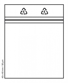 100 Tütchen 40x40 mm tranparent Druckverschluss