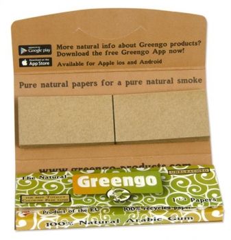 Zigarettenpapier Greengo Unbleached 2 in1 - 1 1/4 Papers mit Filtertips