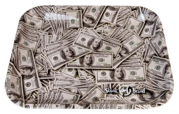SKUNK Dreh Tablett Rolling Tray groß "SKUNK - Cash" ca. 34 x 28 x 2,5cm