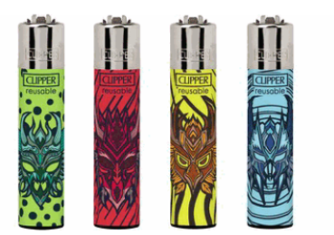 Clipper Feuerzeuge groß 48er Display Sprüche Masken