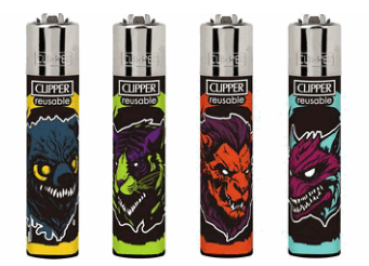 Clipper Feuerzeuge groß 48er Display Sprüche Raubtiere
