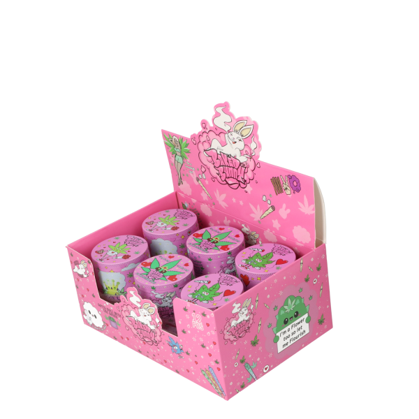 1 Super Heroes Grinder4-teilig Metall pink 3 Motive Ø 5cm