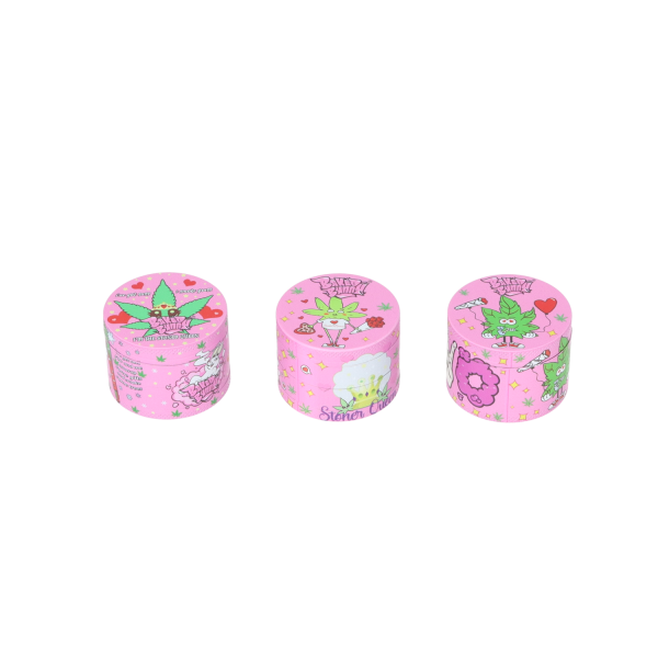 1 Super Heroes Grinder4-teilig Metall pink 3 Motive Ø 5cm