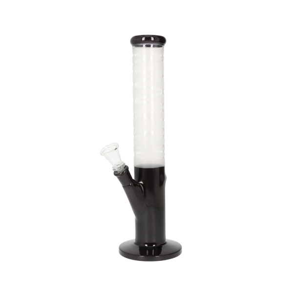 Super Heroes Glasbong Zylinder schwarz/transparent/sandgestrahlt, 35cm