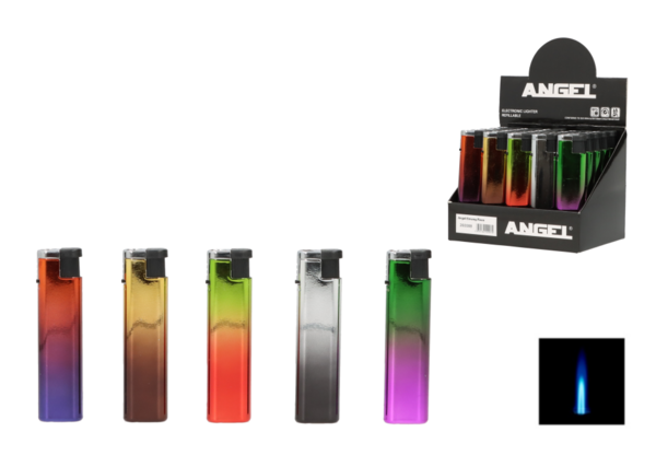 Angel Feuerzeug 1xJet Metallhülle 5 Farben sortiert, nachfüllbar