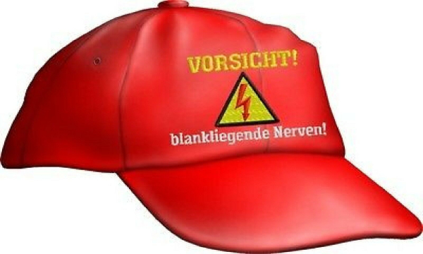 Caps FUN VORSICHT BLANKLIEGENDE NERVEN Sprüche Base Cap bestickt Basecap