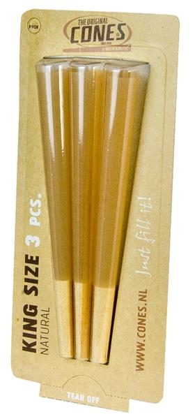 CONES KING SIZE NATURAL Paper 3Pack Display