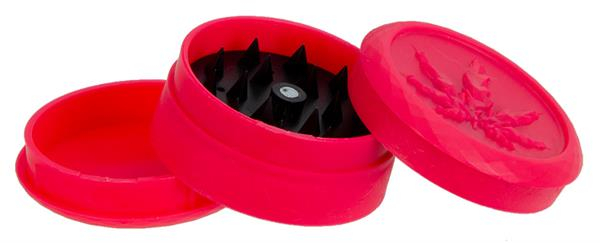 Plastikmühle Kunststoffgrinder Soft Touch mit Pyramidenspitzen, ca. ø 50mm "Leaf" NEON