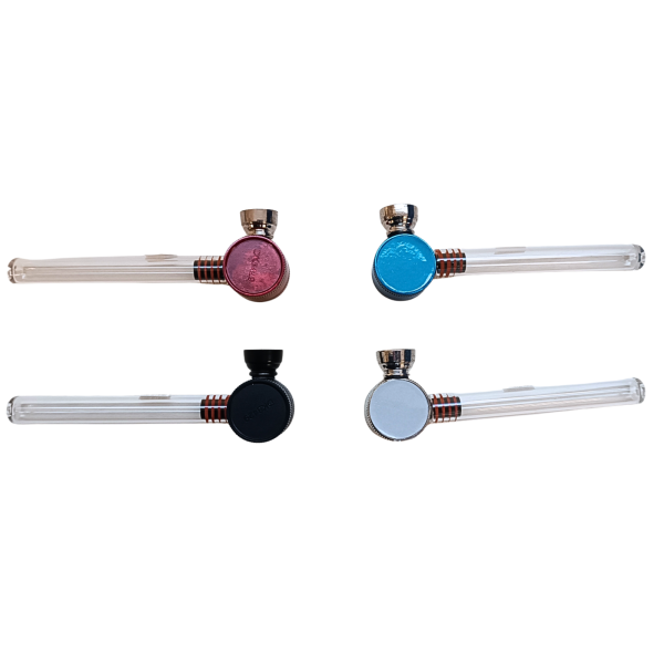 1Glaspfeife Tabakpfeife mit Grinder Gewürzmühle Pipe Kräutermühle