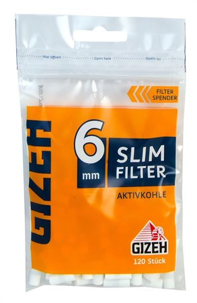 Gizeh Gelb Slim Aktivkohle Filter