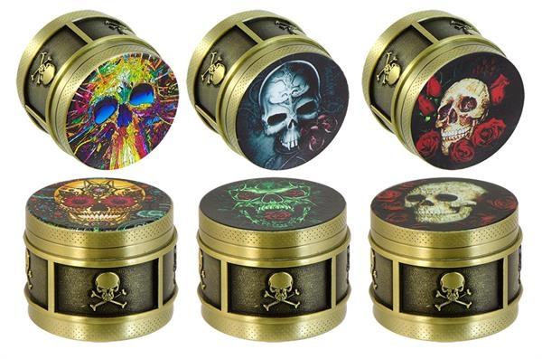 1CNC Aluminium Grinder Pollinator 3-part ø 38mm Skull