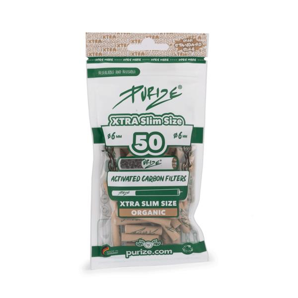 PURIZE Aktivkohlefilter XTRA Slim ORGANIC ø 5,9mm 50er Packung