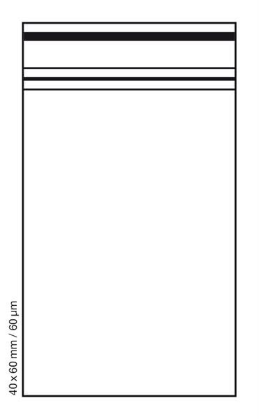 100 Tütchen BLACK LINE 40x60mm 60µm Druckverschluss Beutel Zip Bags Polybeutel