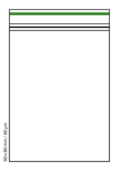 100 Tütchen GREEN LINE 60µm 60x80mm Druckverschluss Beutel Zip Bags Polybeutel