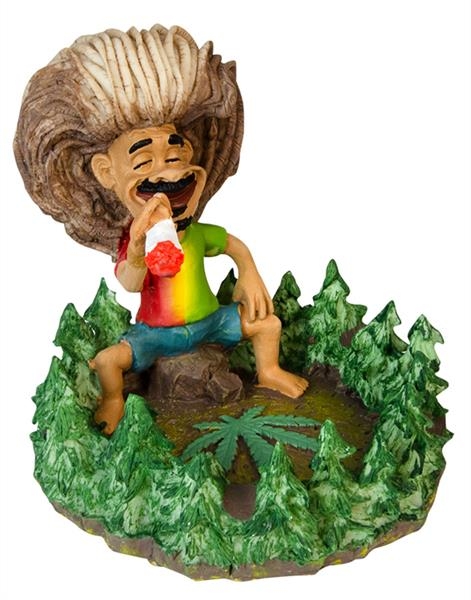 Polyresin Aschenbecher Figur Rastaman mit Joint & Beet 10,5 cm