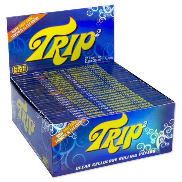 TRIP2 Clear King Size transparentes Papier 24er Box Zigarettenpapier