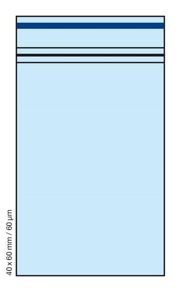 100 Tütchen BLUE 60µm 40x60mm Druckverschluss Beutel Zip Bags Polybeutel