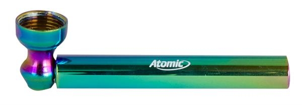 1 US-Schraubpfeife aus Metall/Glas, 95mm, "RAINBOW", sortiert