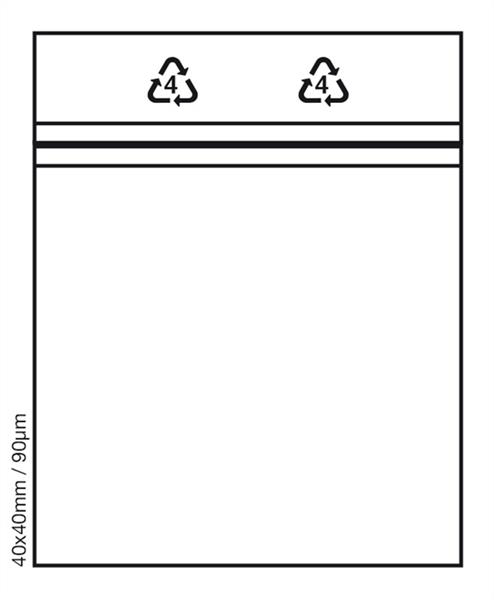 100 Tütchen 40x40mm 90µm Druckverschluss Beutel Zip Bags Polybeutel