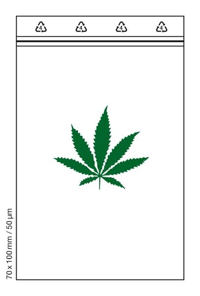 100 Tütchen HEMP 60x80mm Druckverschluss Beutel Zip Bags Polybeutel