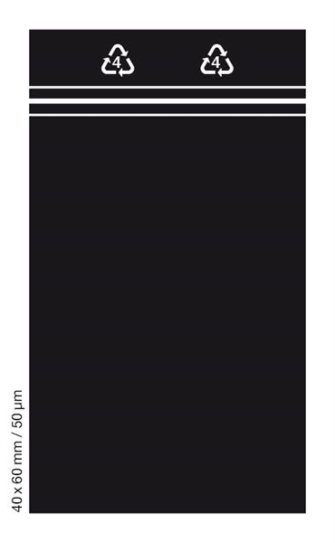 100 Tütchen BLACK 40x60mm Druckverschluss Beutel Zip Bags Polybeutel