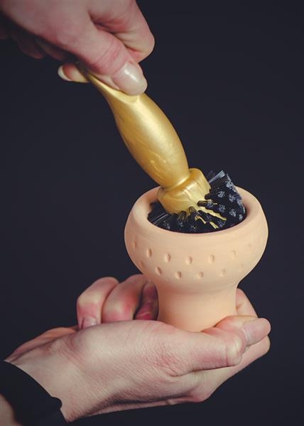 SAUBA Shishabürste shishabrush ca. 130mm gold/schwarz